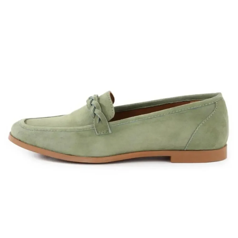 Seychelles Womens Afternoon Stroll Loafers Size 7.5 Sage Green Suede NIB